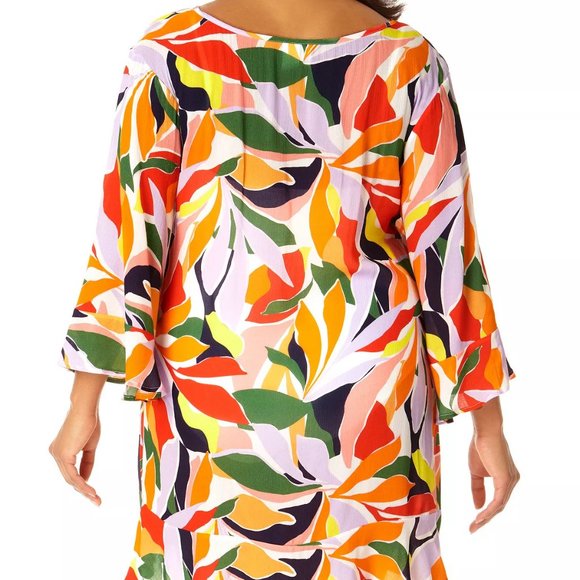 Anne Cole Flounce V-Neck Tunic Cover-Up Size 22/24  Black - Picture 2 of 5